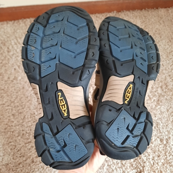 Keen Newport Leather Hiking Sandals Light Tan Pull Cord Slip On Size 7 - Picture 11 of 15